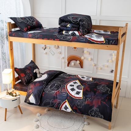 91家纺网 家纺一手货源 找家纺 乐居坊 2024新款亲肤棉美棉芦荟棉四件套学生宿舍床（8月）  墨雨云间