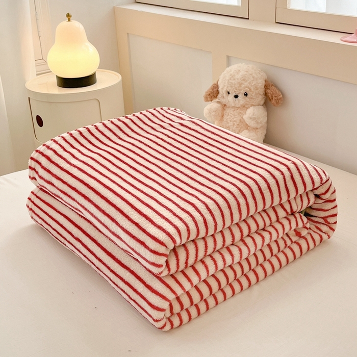 91家纺网 家纺一手货源 找家纺 川悦生活 2024新款高克重双面雪花绒毛毯 毛毯秋语-红豆