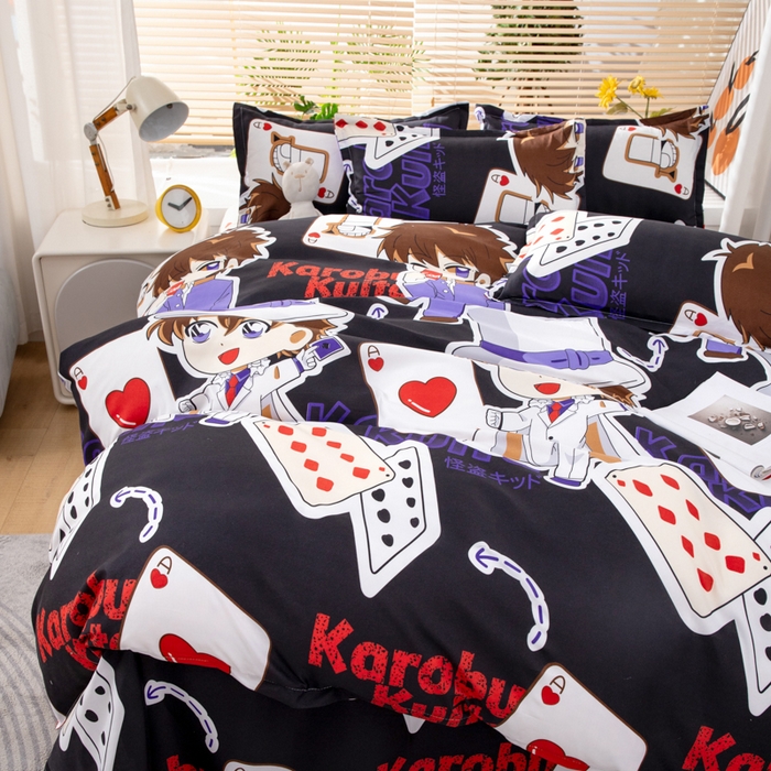 91家纺网 家纺一手货源 找家纺 乐居坊 2024新款亲肤棉美棉芦荟棉四件套新花型（8月）  黑羽快斗