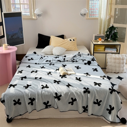 91家纺网 家纺一手货源 找家纺 （总）柚子YOUTH 2024新款毛球款云柔提花双面毯