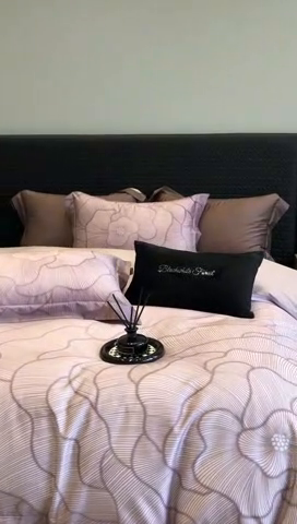 91家纺网 家纺一手货源 找家纺 2024新款高支天丝棉数码印花四件套 柏云-紫