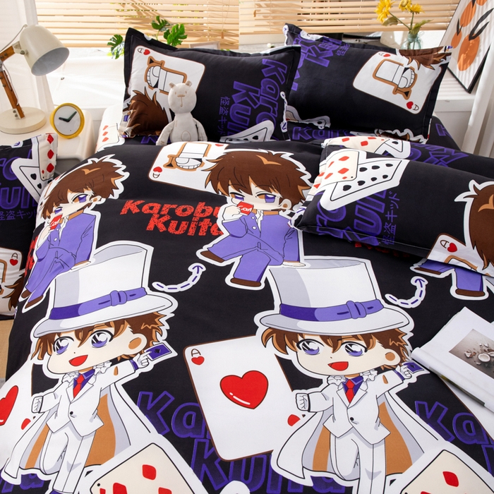 91家纺网 家纺一手货源 找家纺 乐居坊 2024新款亲肤棉美棉芦荟棉四件套新花型（8月）  黑羽快斗