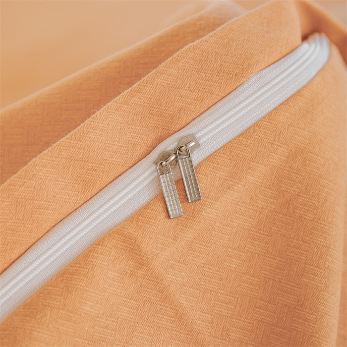 91家纺网 家纺一手货源 找家纺 宝时兰 2025新款加厚纯棉单被套生态磨毛全棉纯色双拼ab版被套单件 纯色-桔色