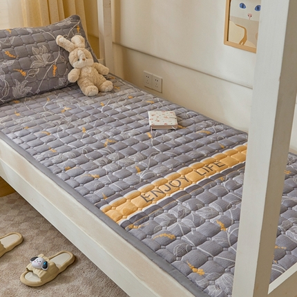 卡伦家纺 2025新款A类牛奶绒夹棉加厚床垫学生宿舍单人床垫 俏丽灰