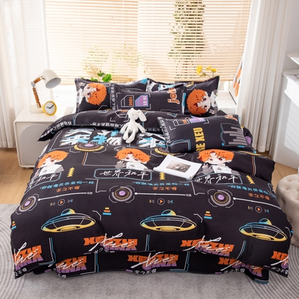 91家纺网 家纺一手货源 找家纺 乐居坊 2024新款亲肤棉美棉芦荟棉四件套新花型（8月）  天外来物