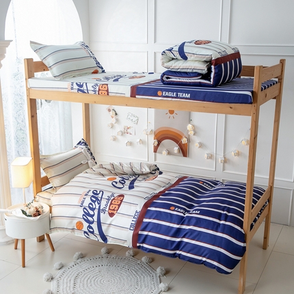 91家纺网 家纺一手货源 找家纺 乐居坊 2024新款亲肤棉美棉芦荟棉四件套学生宿舍床（8月）  高校风云