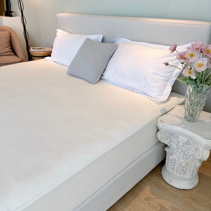 91家纺网 家纺一手货源 找家纺 兜米家居 2024新款云柔针织棉单床笠 米白色