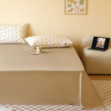 91家纺网 家纺一手货源 找家纺 薏思家纺 2025新款全棉印花磨毛-单品床单 抹茶卡其