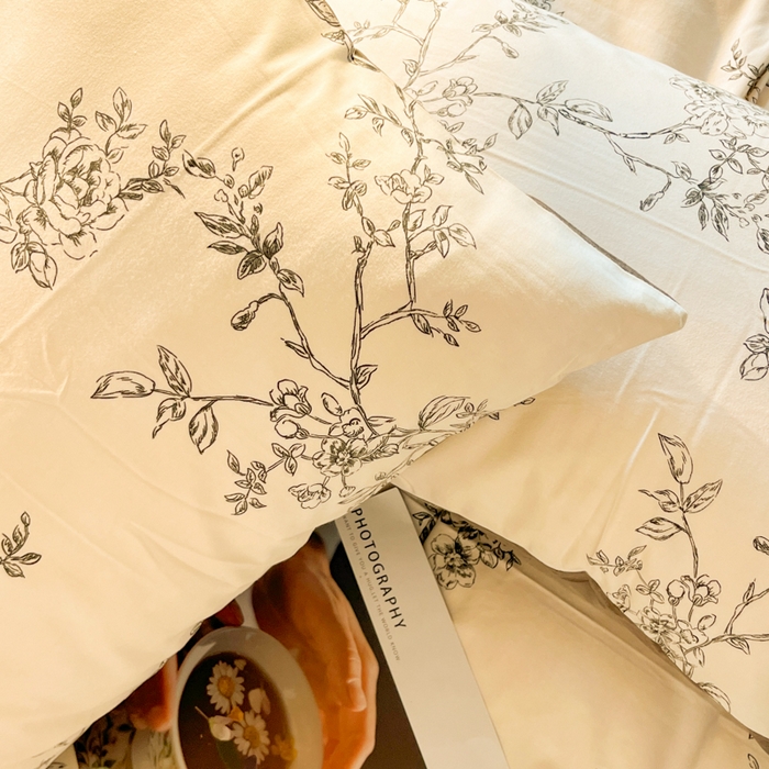 91家纺网 家纺一手货源 找家纺 千朵 2024新款全棉磨毛四件套 可可庄园