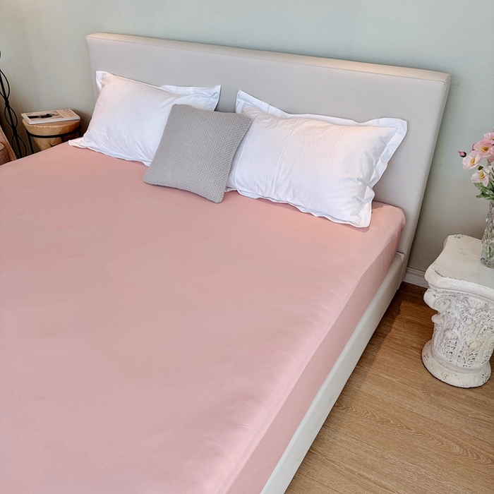 91家纺网 家纺一手货源 找家纺 兜米家居 2024新款云柔针织棉单床笠 浅豆沙