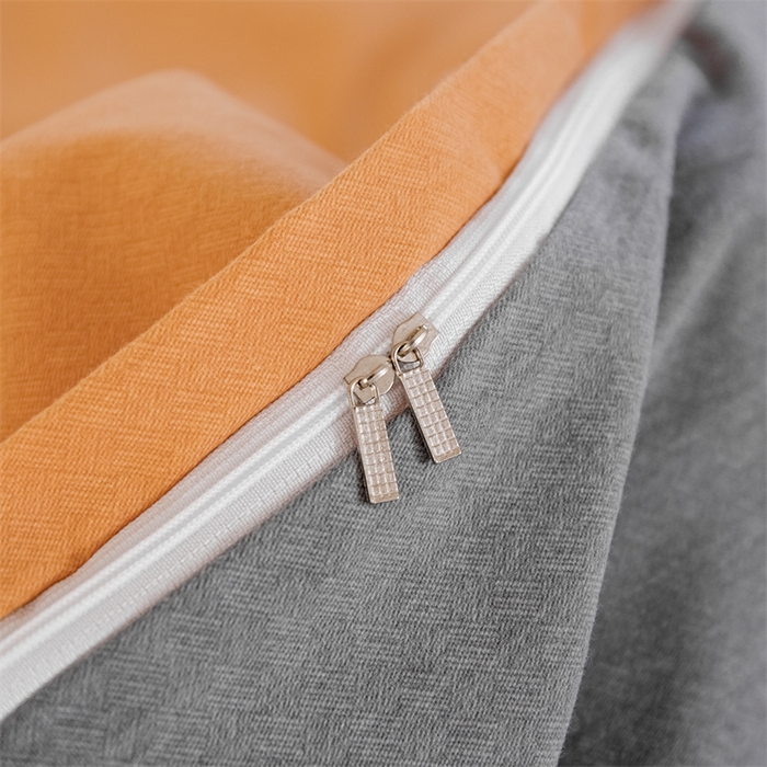 91家纺网 家纺一手货源 找家纺 宝时兰 2025新款加厚纯棉单被套生态磨毛全棉纯色双拼ab版被套单件 双拼-桔灰