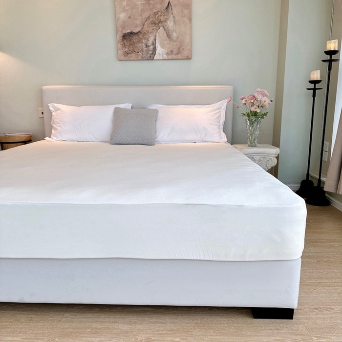 91家纺网 家纺一手货源 找家纺 兜米家居 2024新款云柔针织棉单床笠 米白色