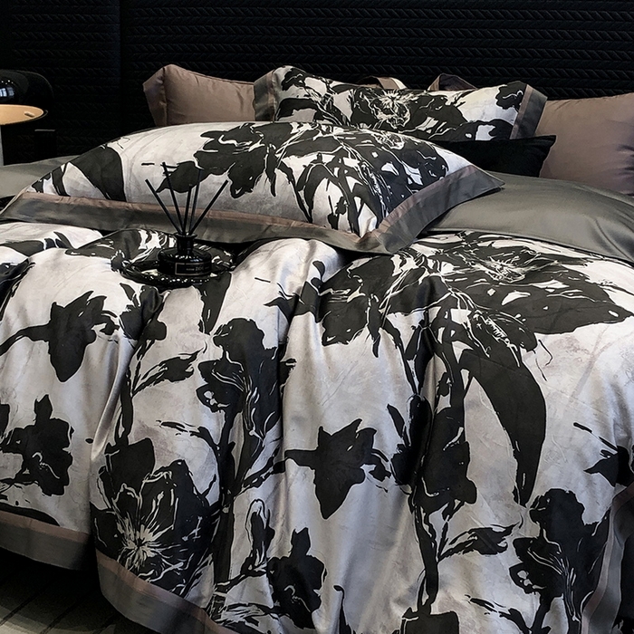 91家纺网 家纺一手货源 找家纺 （总）2024新款高支天丝棉数码印花四件套-向晴