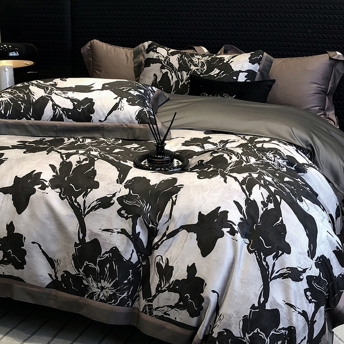 91家纺网 家纺一手货源 找家纺 （总）2024新款高支天丝棉数码印花四件套-向晴