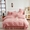 91家纺网 家纺一手货源 找家纺 舒梦琪家纺 2024新款加厚牛奶绒夹棉绣床盖四件套 粉色