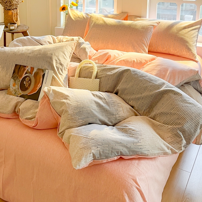 91家纺网 家纺一手货源 找家纺 千朵 2024新款全棉磨毛四件套 流星