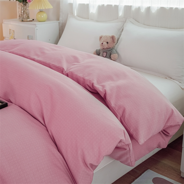 91家纺网 家纺一手货源 找家纺 宝时兰 2025新款加厚纯棉单被套生态磨毛全棉纯色双拼ab版被套单件 纯色-粉色