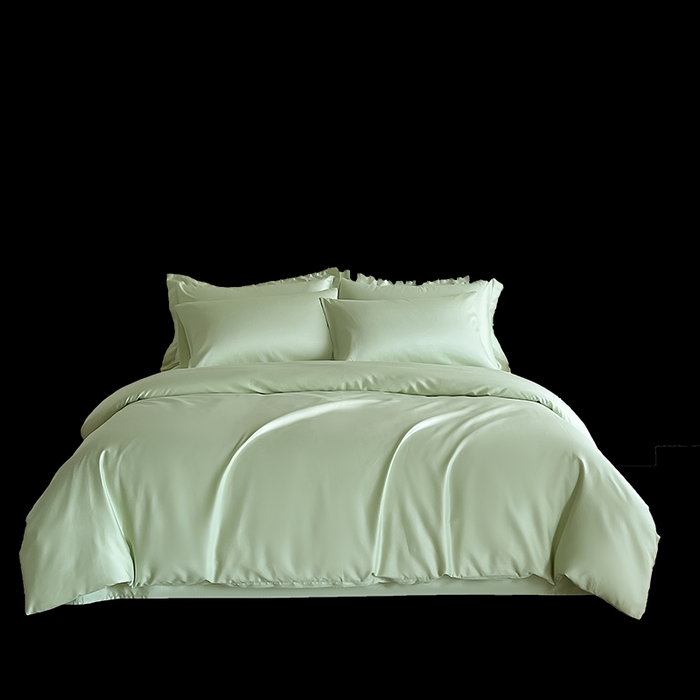 91家纺网 家纺一手货源 找家纺 猪先生 2024新款A类全棉高支高密纯棉单被套 茶香绿