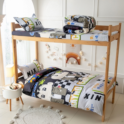 91家纺网 家纺一手货源 找家纺 乐居坊 2024新款亲肤棉美棉芦荟棉四件套学生宿舍床（8月）  哇塞小新