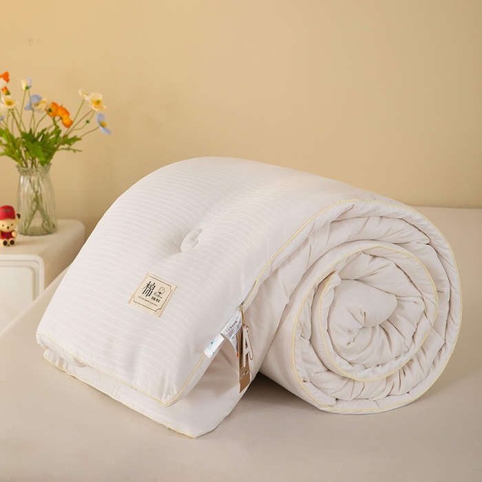 91家纺网 家纺一手货源 找家纺 森璐家纺 2024新款原棉提花大豆被 本白