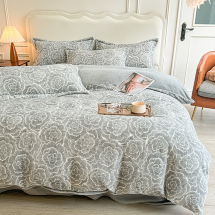 菡宝 2024新款8斤240g全消光牛奶绒系列单被套 娜朵-灰