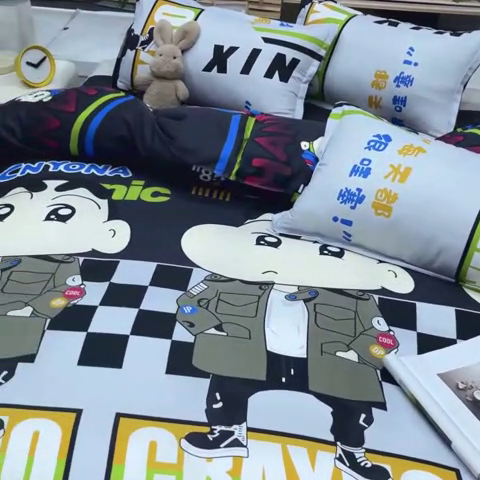 91家纺网 家纺一手货源 找家纺 乐居坊 2024新款亲肤棉美棉芦荟棉四件套新花型（8月）  哇塞小新