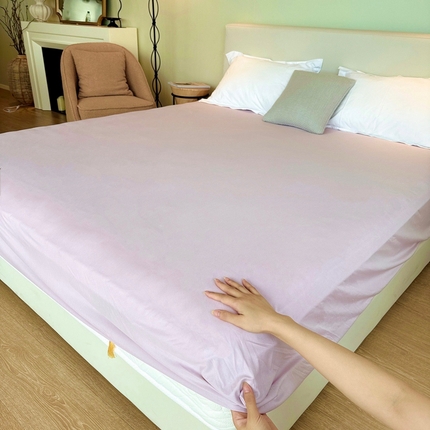 兜米家居 2024新款云柔针织棉单床笠 浅紫色