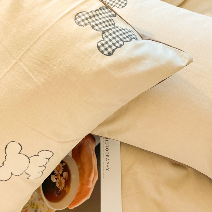 91家纺网 家纺一手货源 找家纺 千朵 2024新款全棉磨毛四件套 懒萌