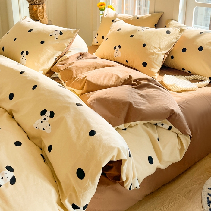 91家纺网 家纺一手货源 找家纺 千朵 2024新款全棉磨毛四件套 遇见