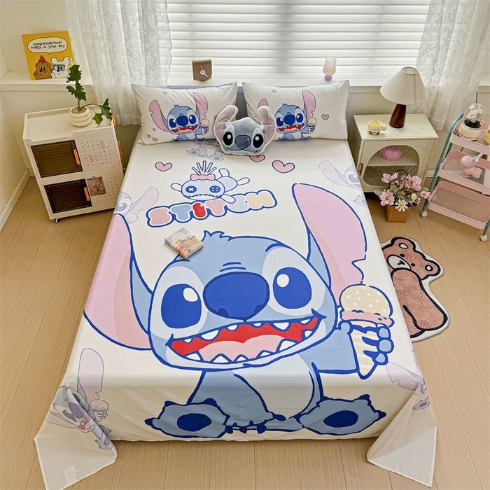 91家纺网 家纺一手货源 找家纺 名兮家居 2024新款大版经典奥特曼-三丽鸥全棉床单 【含防伪标】 史迪小怪