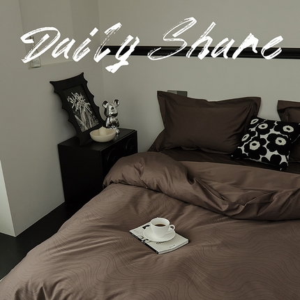 2024新款60支长绒棉提花四件套--漫时光系列（英文版） 漫时光-深咖