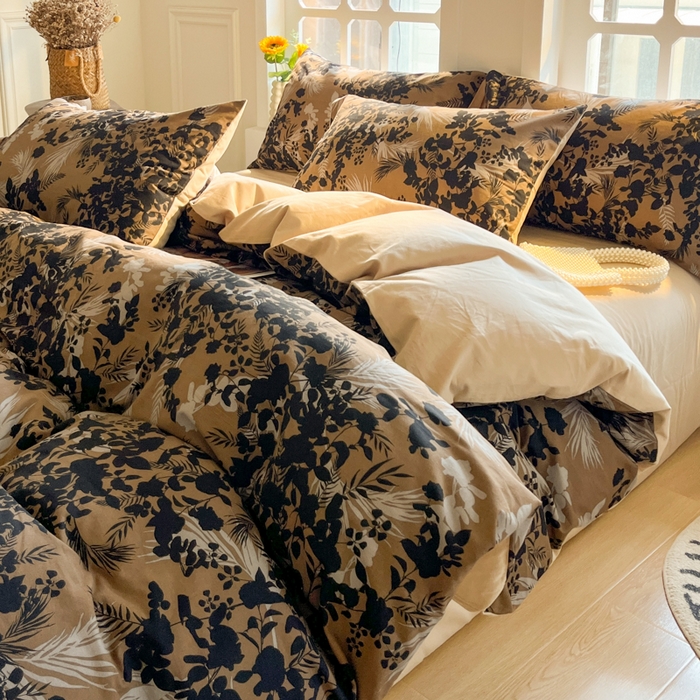 91家纺网 家纺一手货源 找家纺 千朵 2024新款全棉磨毛四件套 幽兰