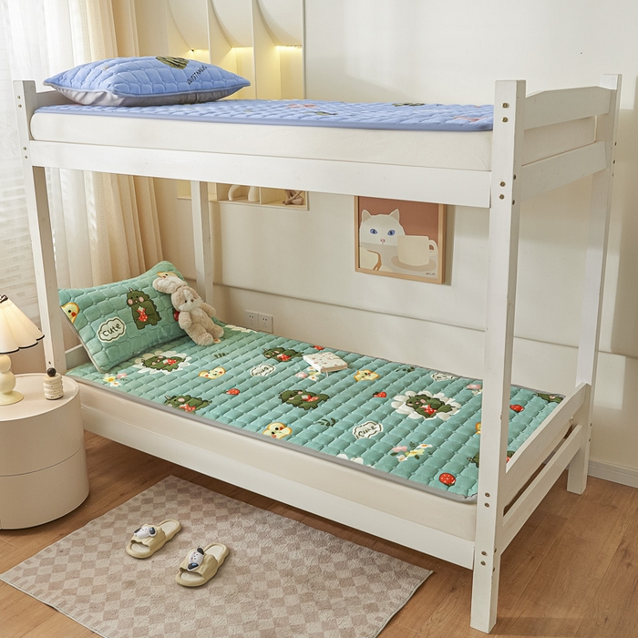 91家纺网 家纺一手货源 找家纺 卡伦家纺 2025新款A类牛奶绒夹棉加厚床垫学生宿舍单人床垫 呆萌恐龙