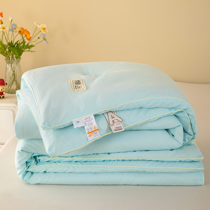 91家纺网 家纺一手货源 找家纺 森璐家纺 2024新款原棉提花大豆被 水绿