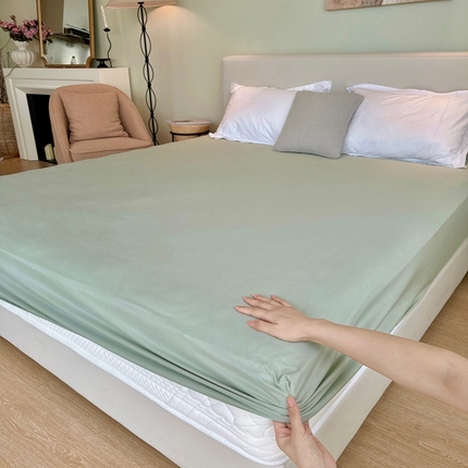 兜米家居 2024新款云柔针织棉单床笠 浅绿色