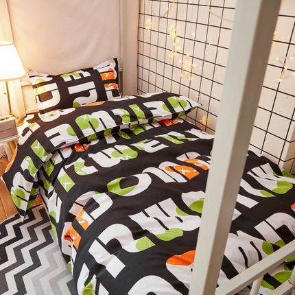 91家纺网 家纺一手货源 找家纺 （总）乐居坊 2024上下铺新款亲肤棉芦荟棉四件套美棉三件套（学生宿舍床) 