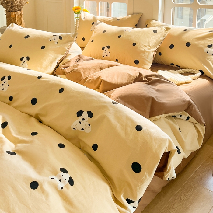 91家纺网 家纺一手货源 找家纺 千朵 2024新款全棉磨毛四件套 遇见