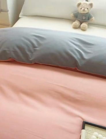 91家纺网 家纺一手货源 找家纺 宝时兰 2025新款加厚纯棉单被套生态磨毛全棉纯色双拼ab版被套单件 双拼-玉灰