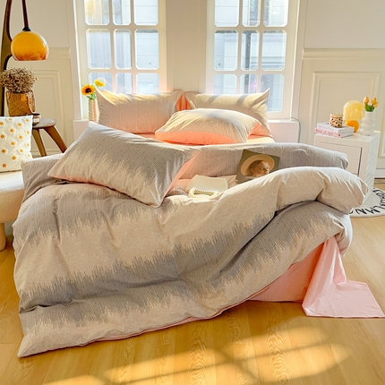 91家纺网 家纺一手货源 找家纺 千朵 2024新款全棉磨毛四件套 流星