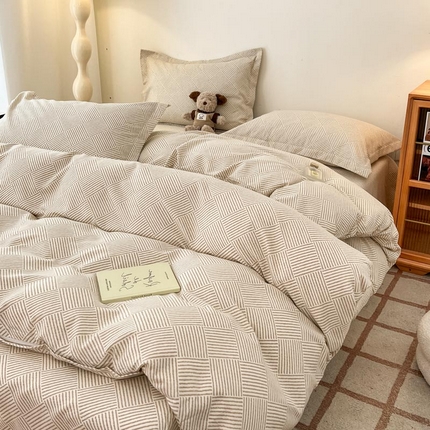 91家纺网 家纺一手货源 找家纺 新印象 2025新款全棉生态磨毛印花四件套苏米格