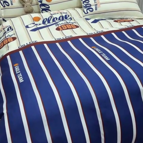 91家纺网 家纺一手货源 找家纺 乐居坊 2024新款亲肤棉美棉芦荟棉四件套新花型（8月）  高校风云