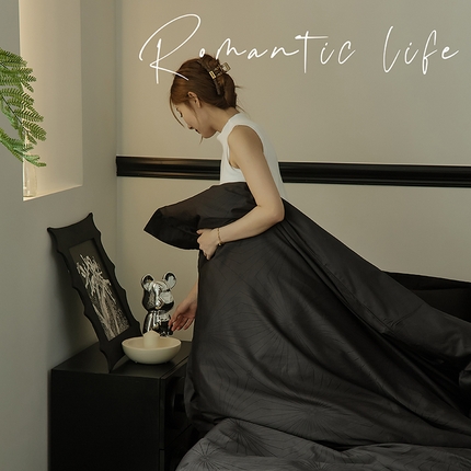 2024新款60支长绒棉提花四件套--漫时光系列（英文版） 漫时光-神秘灰