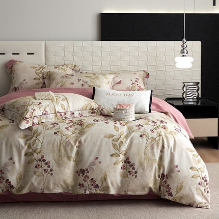 91家纺网 家纺一手货源 找家纺 （总）金奇达家纺 2025新款A类热启动智发热磨毛四件套-浮春绘