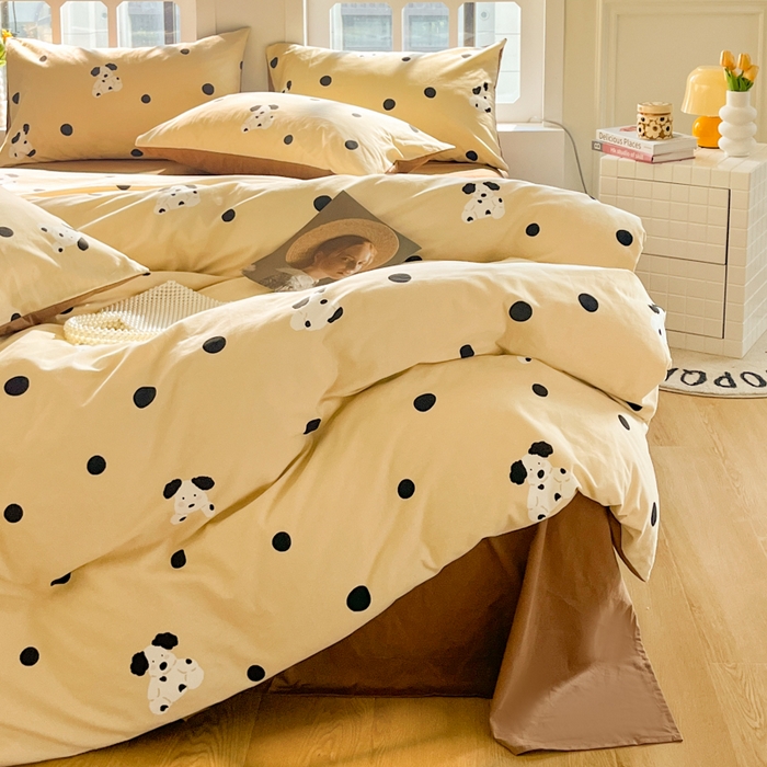 91家纺网 家纺一手货源 找家纺 千朵 2024新款全棉磨毛四件套 遇见