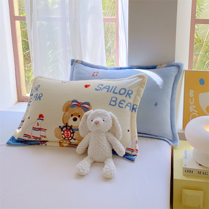 91家纺网 家纺一手货源 找家纺 凯儿家纺 2024新款A类牛奶绒印花枕套 梦想帆船