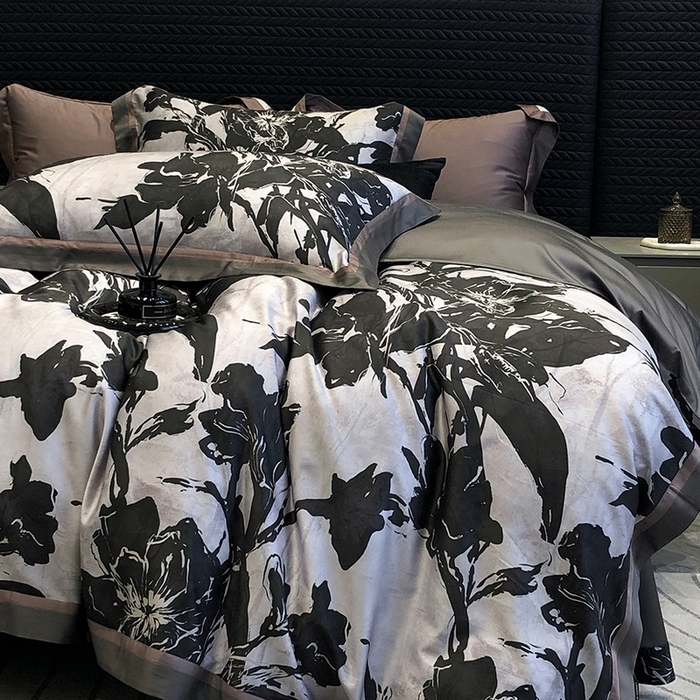 91家纺网 家纺一手货源 找家纺 （总）2024新款高支天丝棉数码印花四件套-向晴