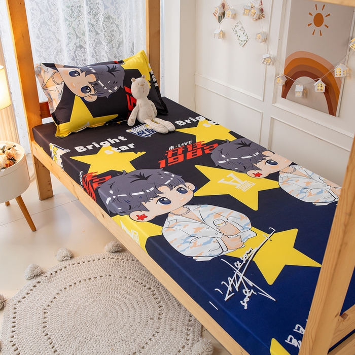 91家纺网 家纺一手货源 找家纺 乐居坊 2024新款亲肤棉美棉芦荟棉四件套学生宿舍床（8月）  北斗星