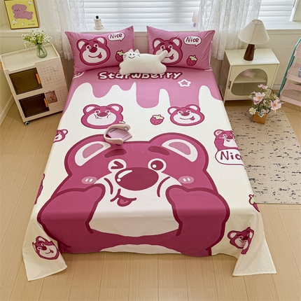 名兮家居 2024新款大版经典奥特曼-三丽鸥全棉床单 【含防伪标】 乐乐草莓熊