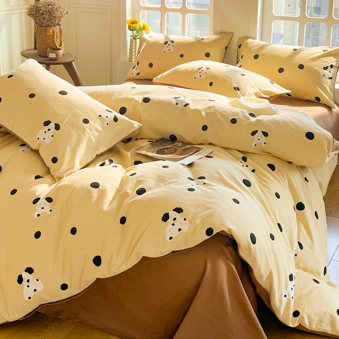 91家纺网 家纺一手货源 找家纺 千朵 2024新款全棉磨毛四件套 遇见