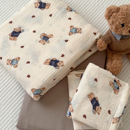 洋铭区（原狠狠爱） 2024新款皱皱纱四件套 傻傻熊